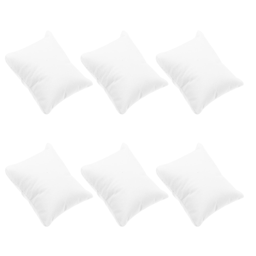 6Pcs White Jewelry Display Pillows Soft Bracelet Cushions for Watch Boxes