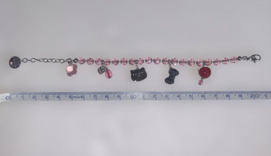 Unused Swarovski Hello Kitty Charm Bracelet Pink Crystal 20cm 7.9″ Rare Gift Box