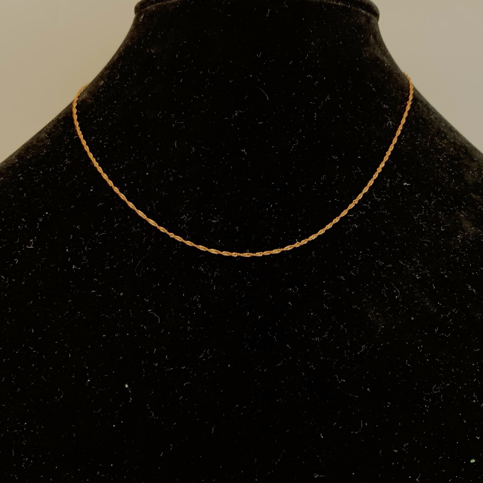 VTG 14k ROSE Gold Necklace Twist Rope Chain choker 1mm .93gr Marked RCI 16” New