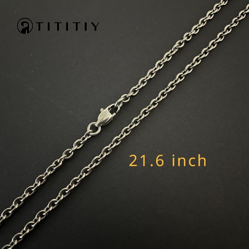 New Pure Titanium Necklace O-Chain Wide 3mm be antiallergic Easy To Match 21.6″