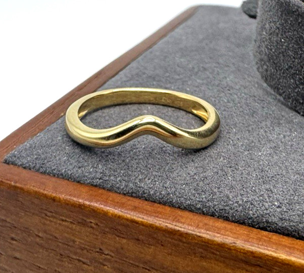 WISHBONE RING Silver V shape 18K Gold over 925 Sterling Silver Size 5.5