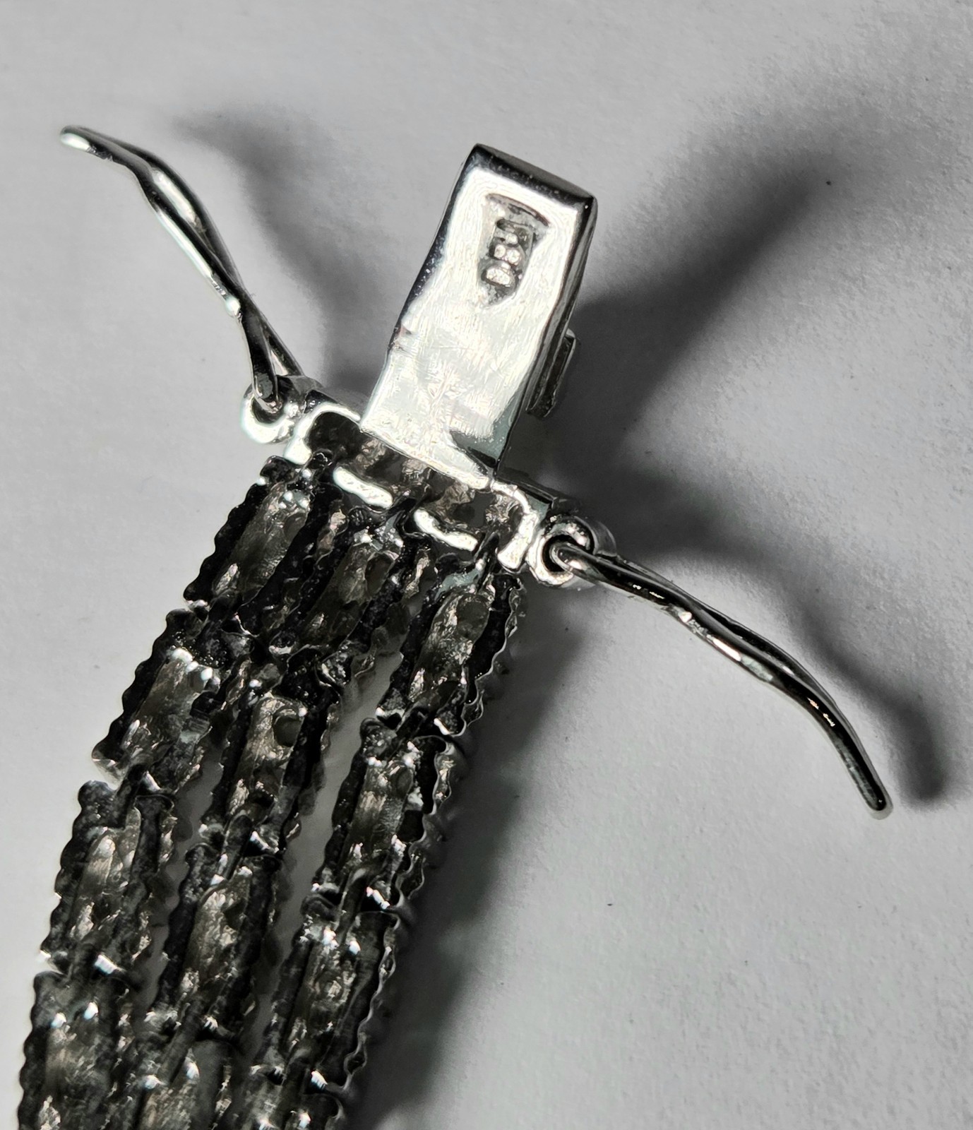 Signed FED 925 Sterling Silver 3-Row Tennis Bracelet CZ Triple Strand 7.5″