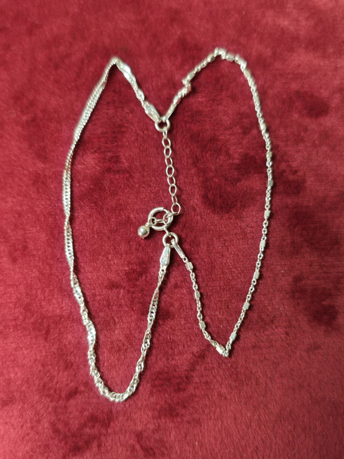 925 Sterling Silver Figaro Chain Anklet Adjustable Spring Ring