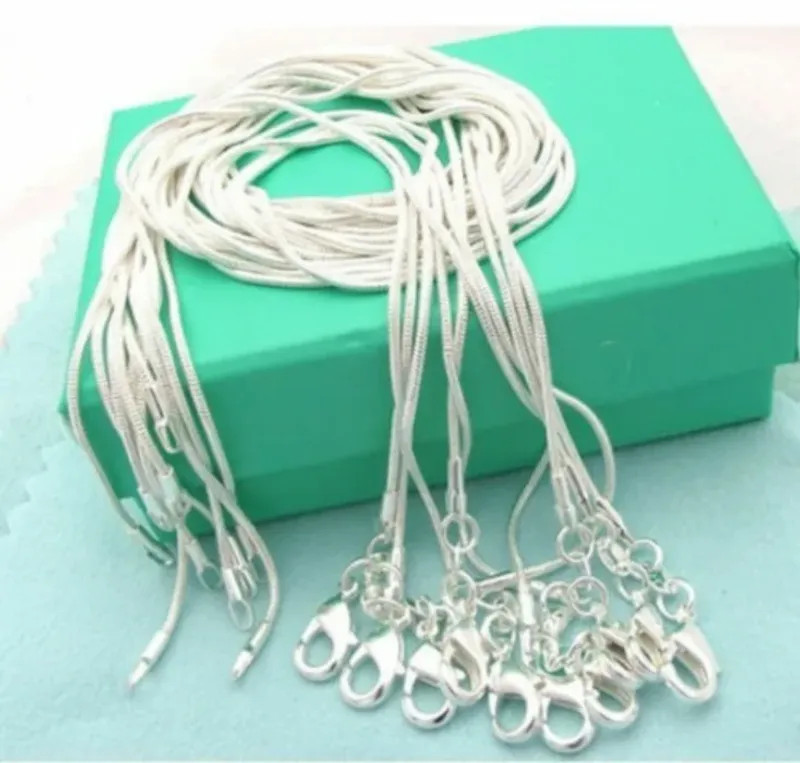 10PCS 925 Sterling Silver 16/18/20/22/24/26/28/30 Inch 1mm