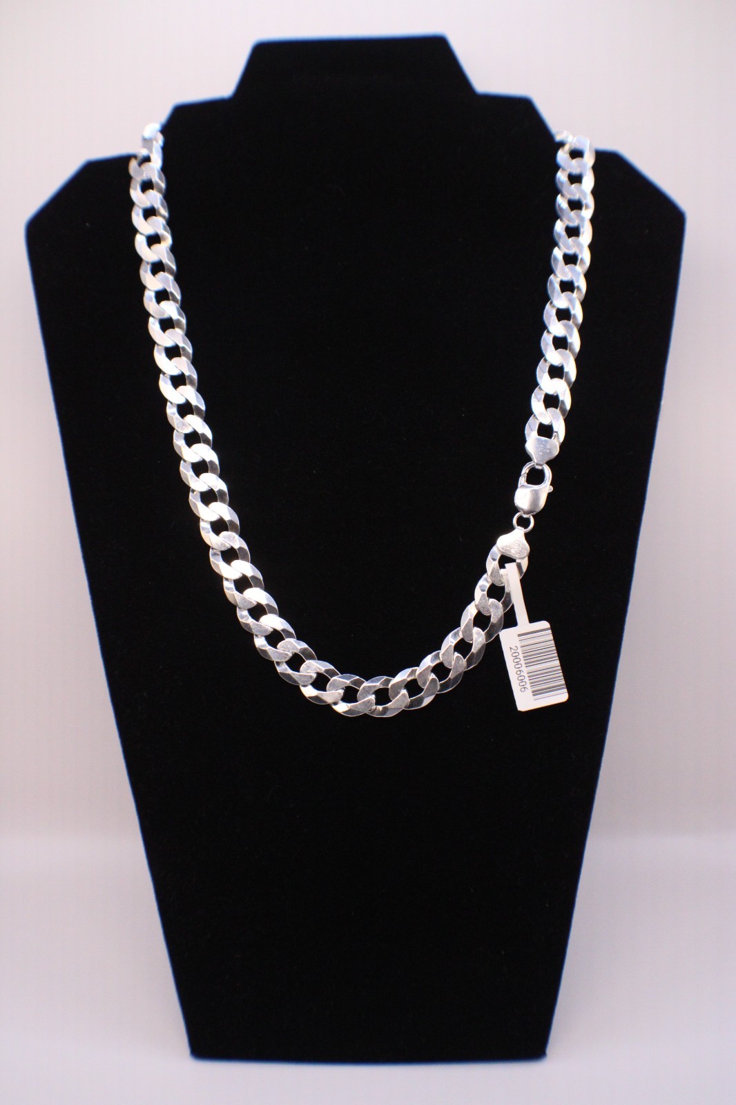 Italian Sterling Silver Cuban Curb Chain Necklace, 12mm Diamond-Cut