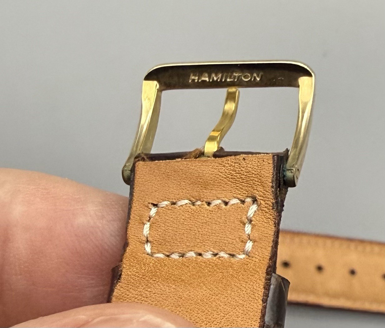 NOS 1950-60s Hamilton Custom Deluxe Alligator 11/16 R Watch Band & Signed Buckle