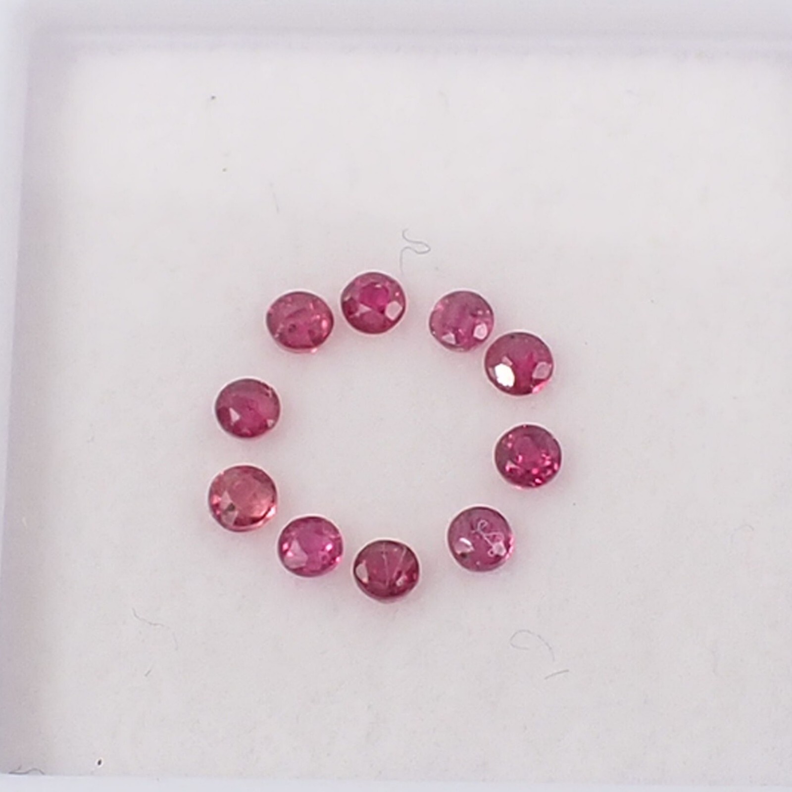 0.30ct Natural Round 1.75 mm Red-Pinkish Ruby Loose Gemstone, Qty 10 pieces