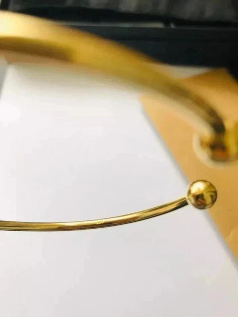 Plain Adjustable Men’s Cuff Silver Bangle Bracelet in 14k Yellow Gold Plated 8″