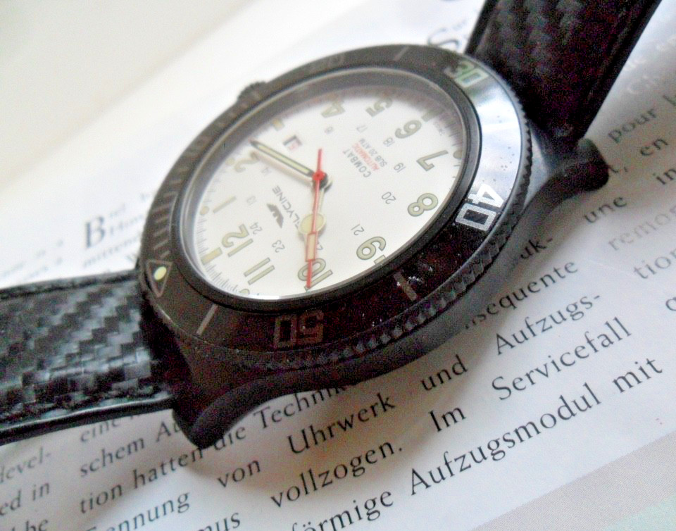 48.5 mm Black S/S Men’s Glycine SUB Combat 200M Military Automatic Watch GL0190