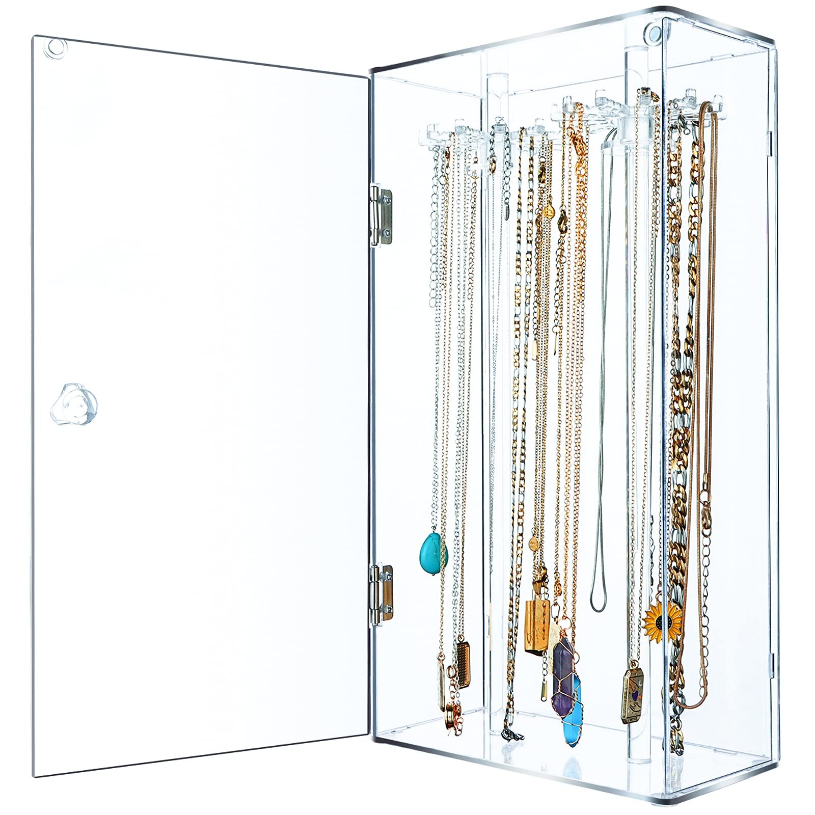 Acrylic Necklace Holder Stand,Clear 11.81×5.91×3.35 inches, Square