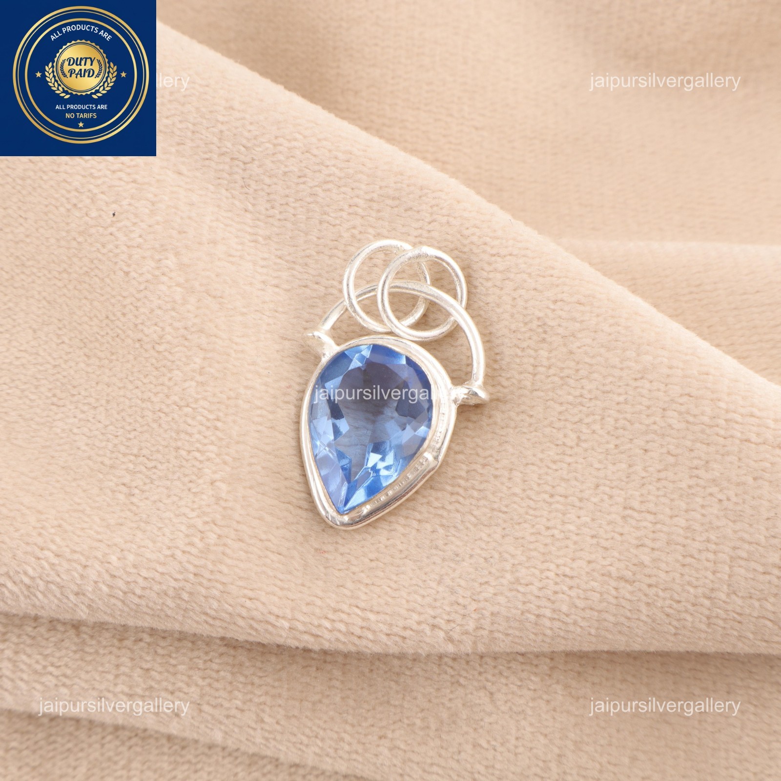 925 Sterling Silver Pear Natural Tanzanite Wedding New Year Wife Pendant Jewelry