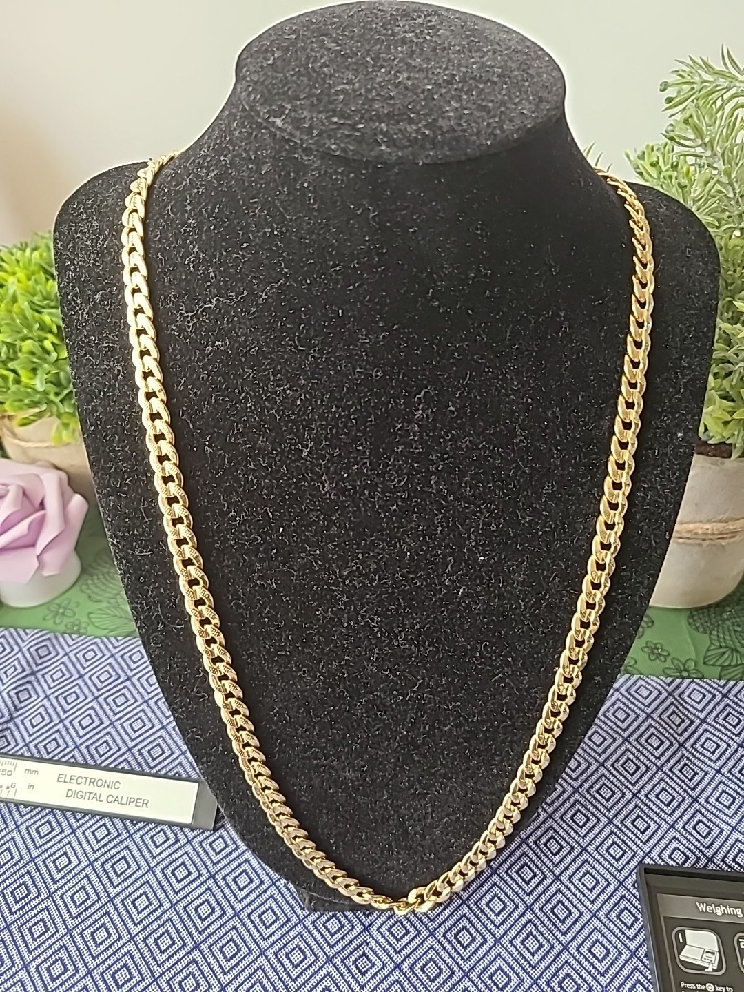14K Gold Over Brass Miami Cuban link chain