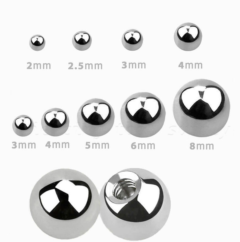 10pcs Pack Surgical Steel Replacement Ball for Barbell Horseshoe Labret Top Part
