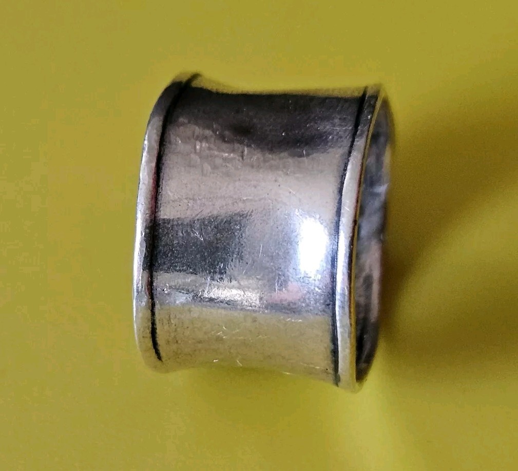 Didae Stamped 925 Sterling Silver Hammered Wave Wide Band Ring Size 7 Israeli