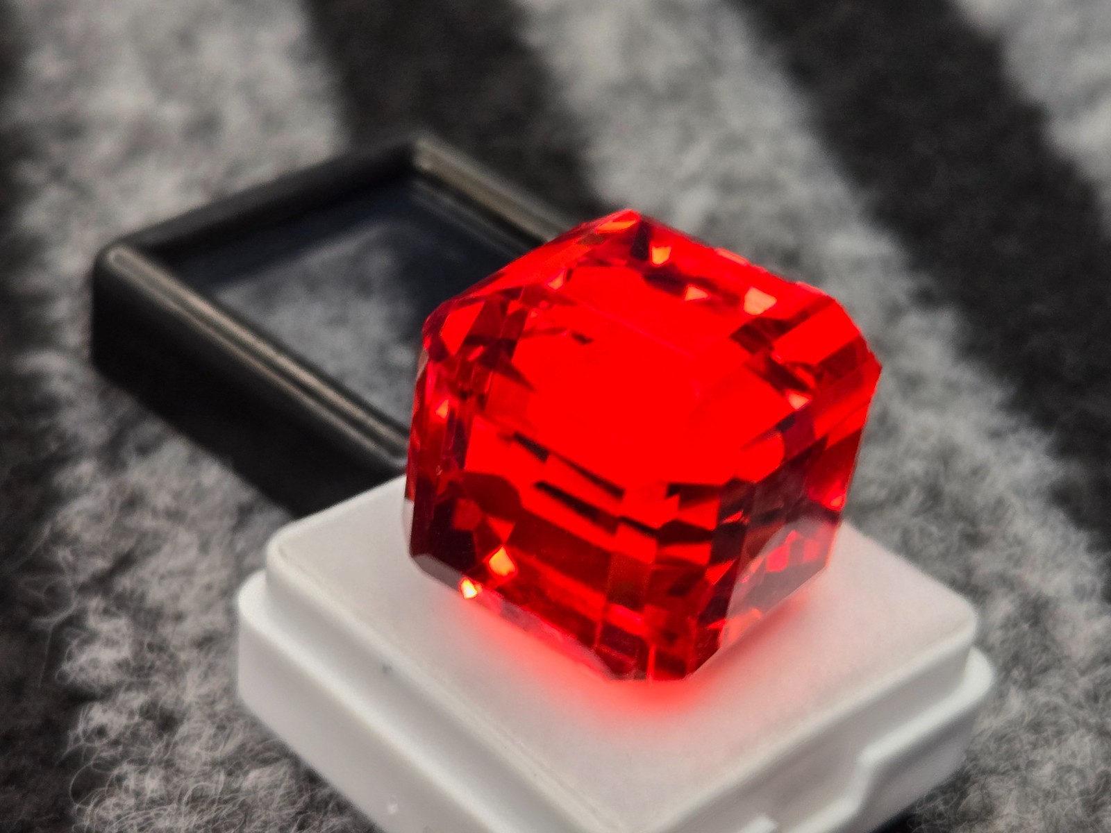 Orange Cube Mexican Fire Opal 58-60 Ct Lab Created Loose Gemstone Certified