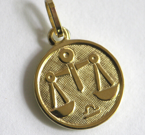 Real gold *** pendant Zodiac zodiac sign zodiac Ø 12.5mm