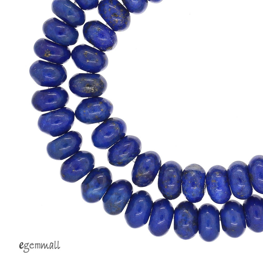 16″ Natural Lapis Lazuli Rondelle Roundel Beads 6.3mm Grade A #72059