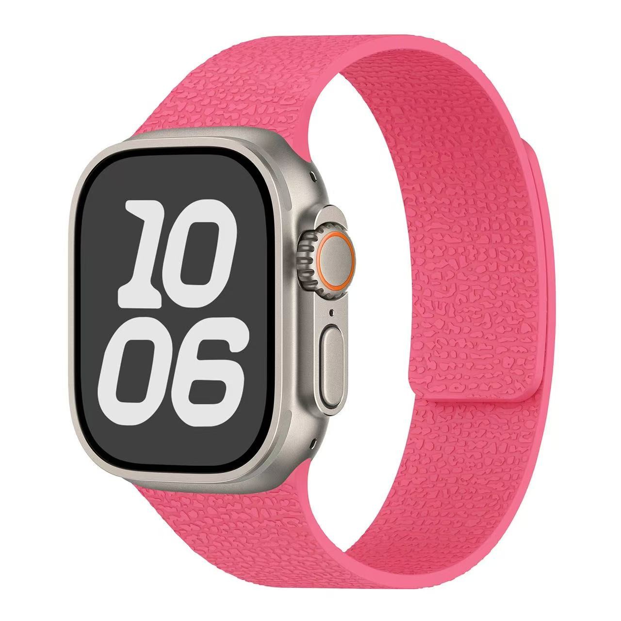 Suitable for Apple Watch S1-11/Ultra/SE – Litchi Pattern Magnetic Silicone Strap