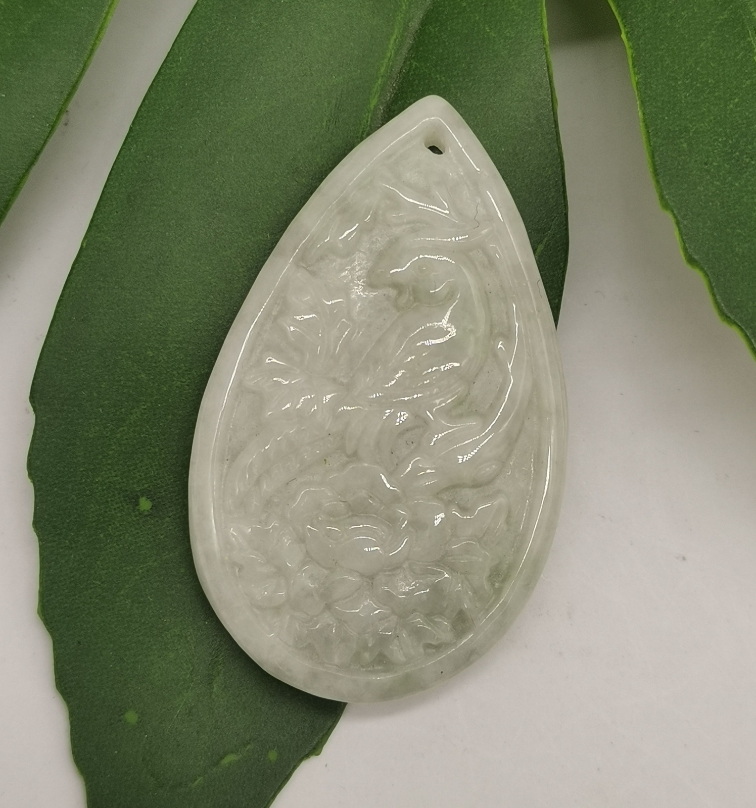 Certified Light Green A Jade Jade Jadeite Phoenix Jade Pendant 凤舞九天
