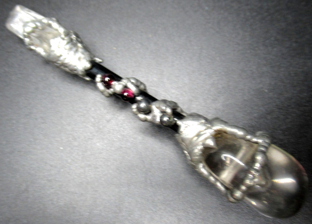 Amazing Artisan Quartz Crystal & Amethyst Caged Pendant