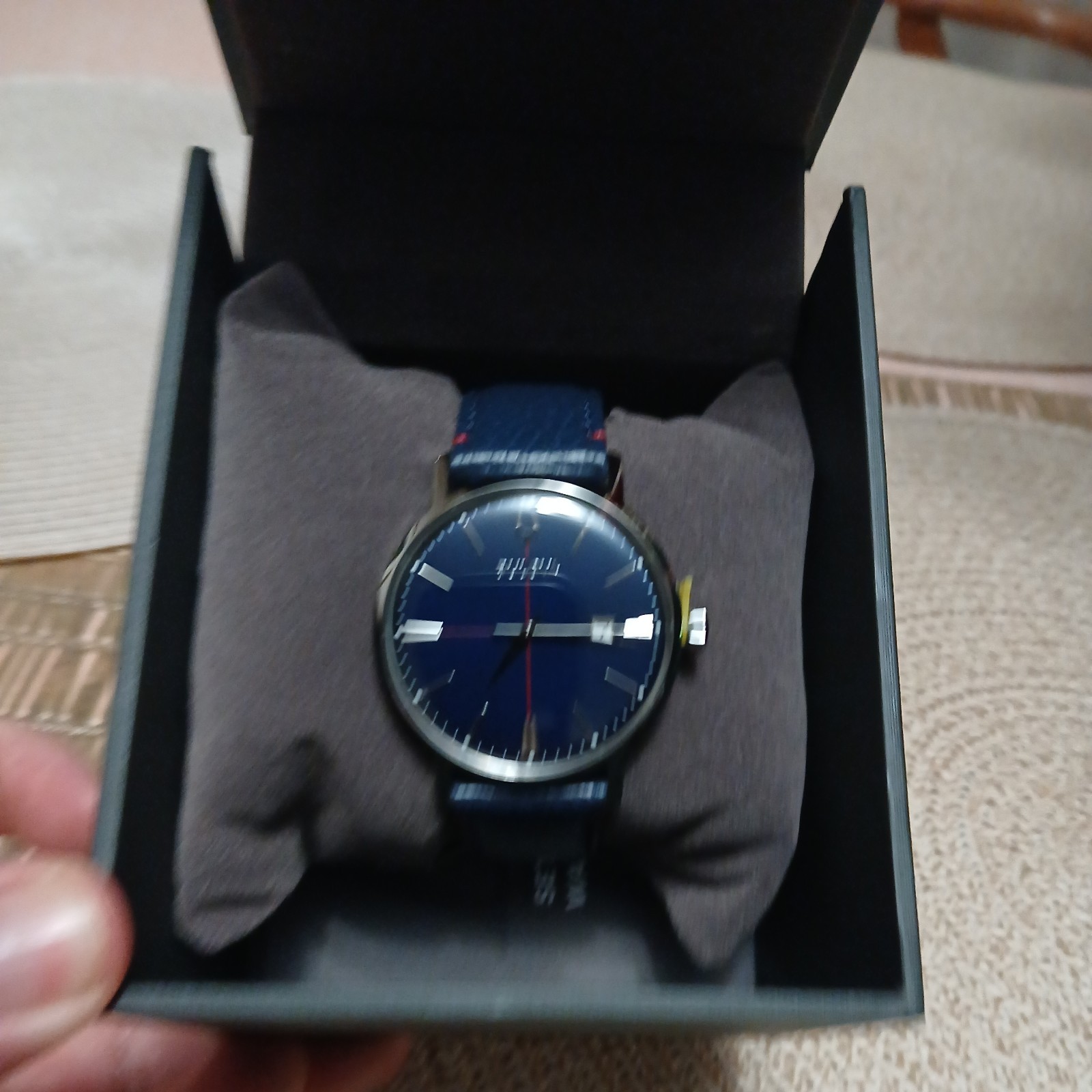 New Bulova Men’s Aerojet Classic Calendar Quartz Blue Leather Watch