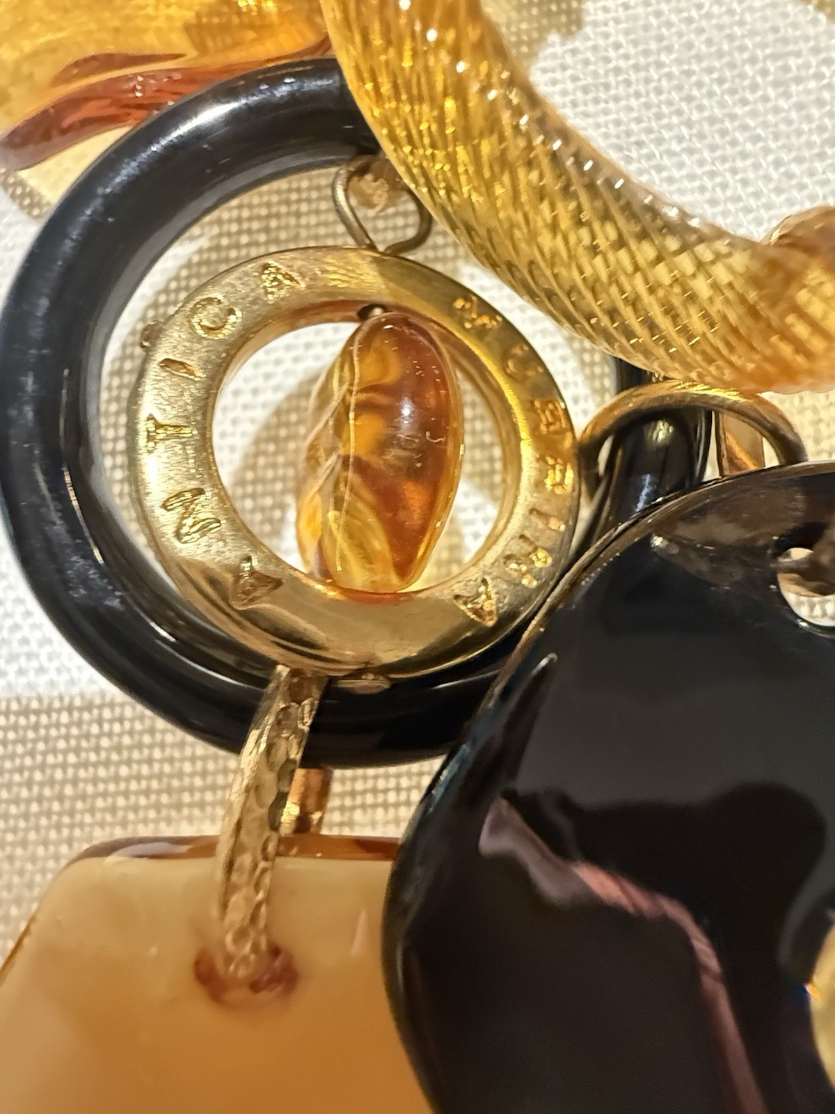 Pair Of Antica Murrina Venezia “Shiva” Italy Glass ESTATE necklaces 24k GP .925