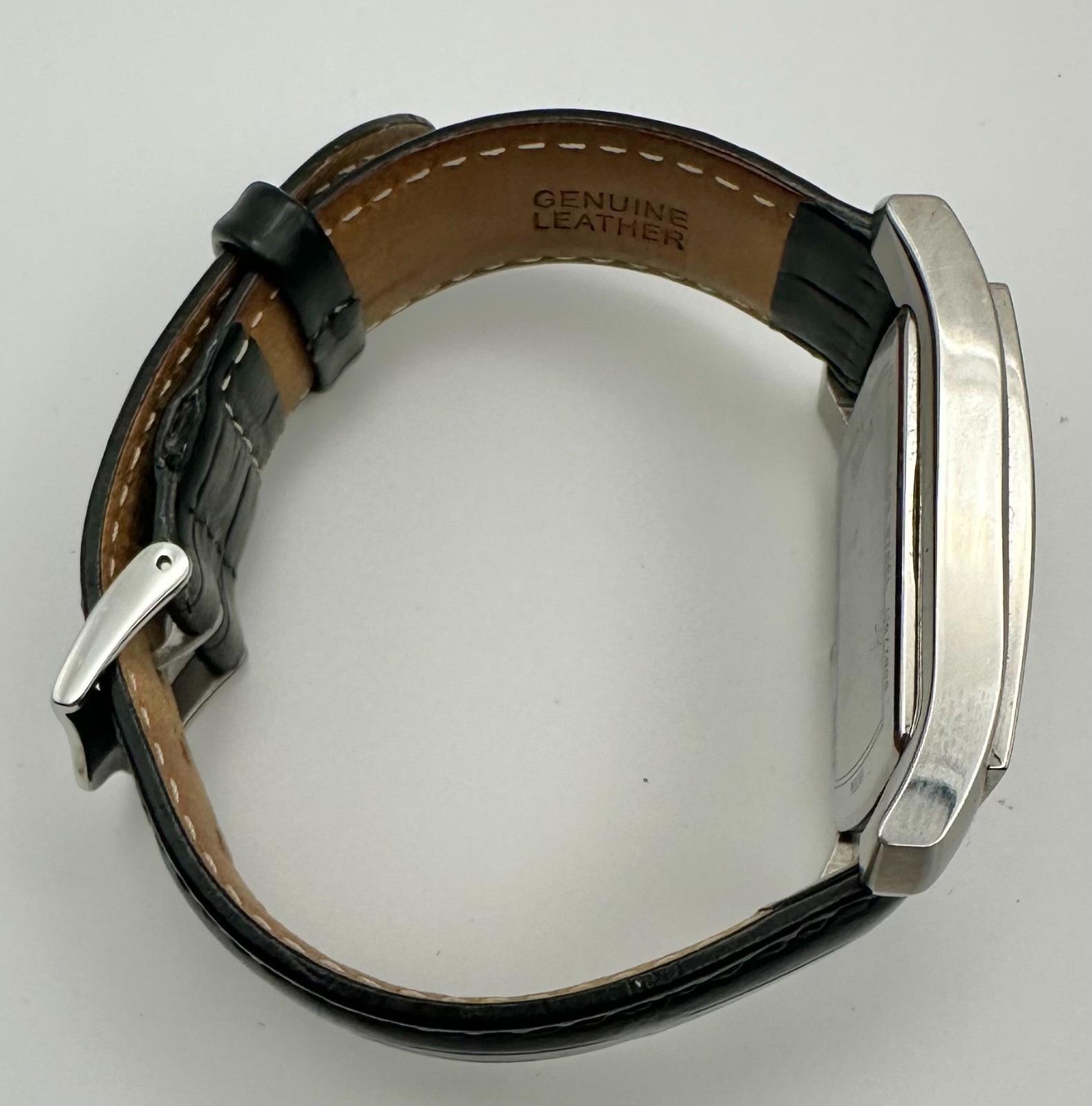 BULOVA Quartz Tank, 31mm Silver-Tone/Black Leather Band, Ref. 96B269; Fast Ship!