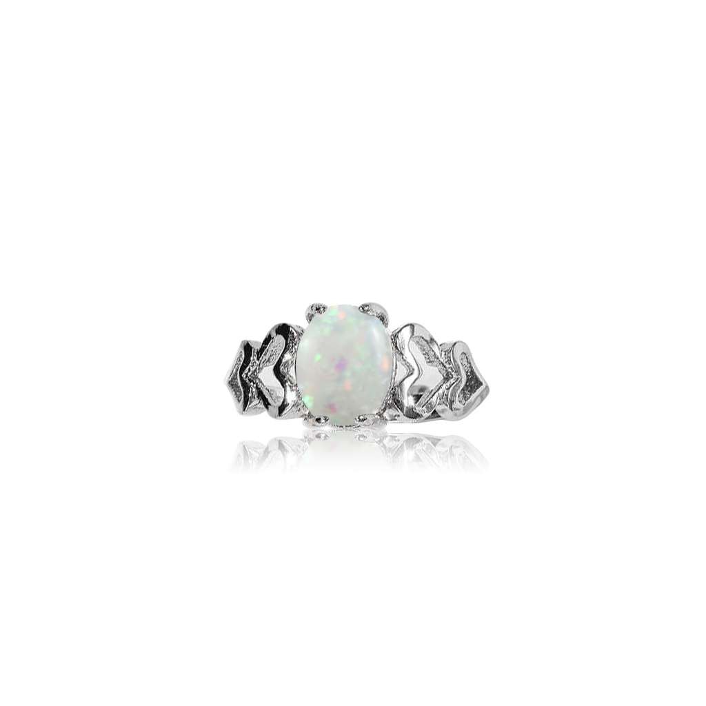 Fashion Oval Cut Opal 925 Silver Rings Jewelry Women Wedding Ring Size 6-10
