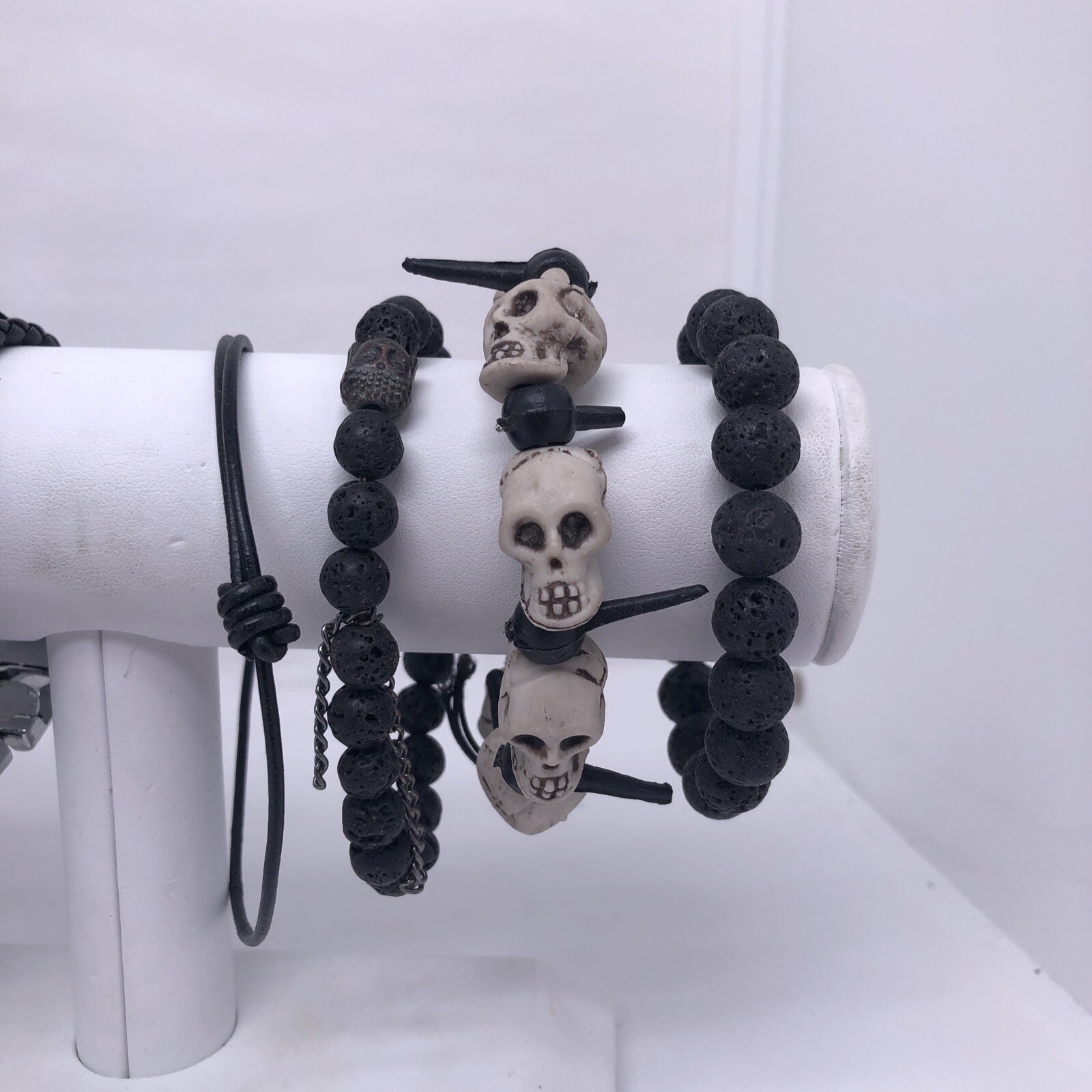 Emo Gothic Black Jewelry Lot Bracelets Necklace Skulls