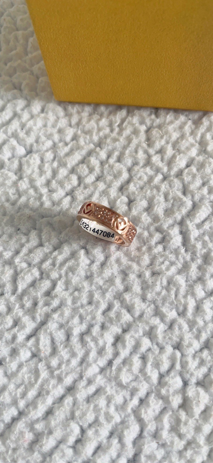 Fendi F Is Fendi Ring Crystal in Rose Size Medium/ M