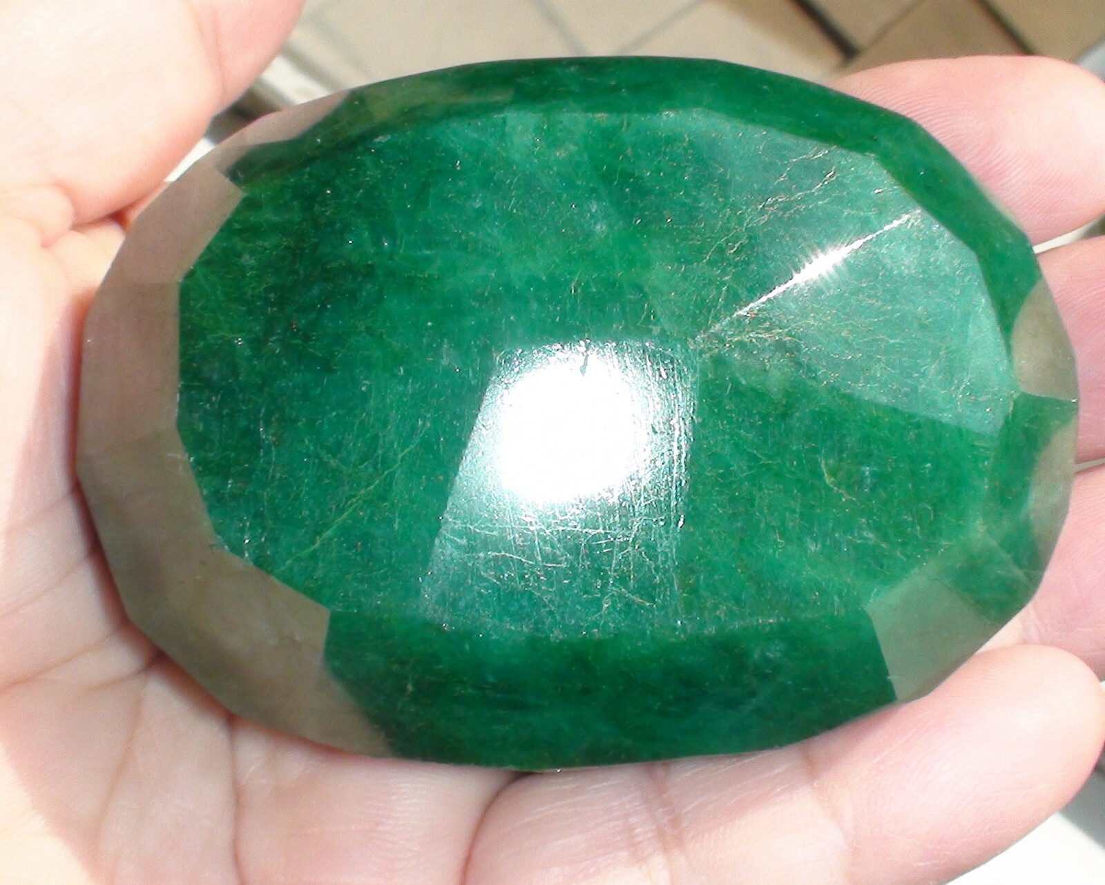 BIG! 1340.0 carat RARE! 100% NATURAL EARTH MINED EMERALD OVAL FACETED CUT