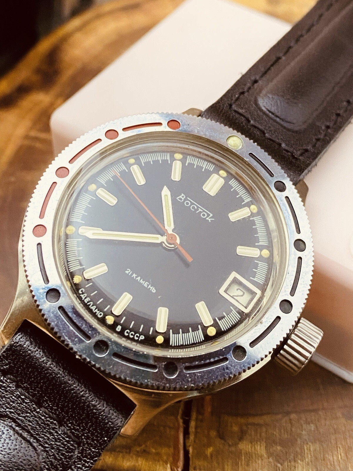 ☭ NOS Watch Vostok 2416Б Amphibian 21 J Diver Soviet USSR Vintage SERVICED #6518