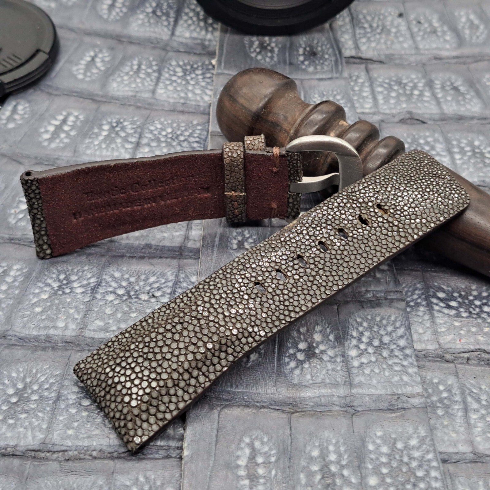 28mm/24mm Stingray Leather Watch Band Bespoke Exotic Leather Minimalist Design