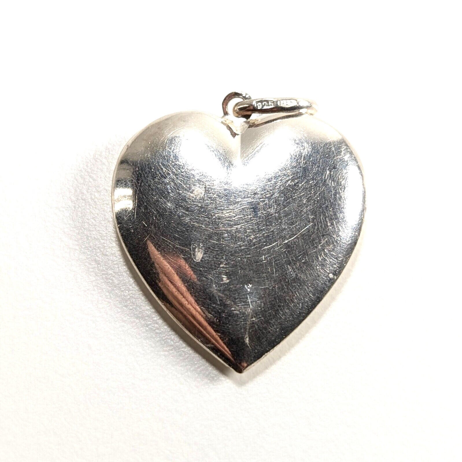 Sterling Silver Pendant For Neckalce Heart Love 925 Charm “848 M” 7g