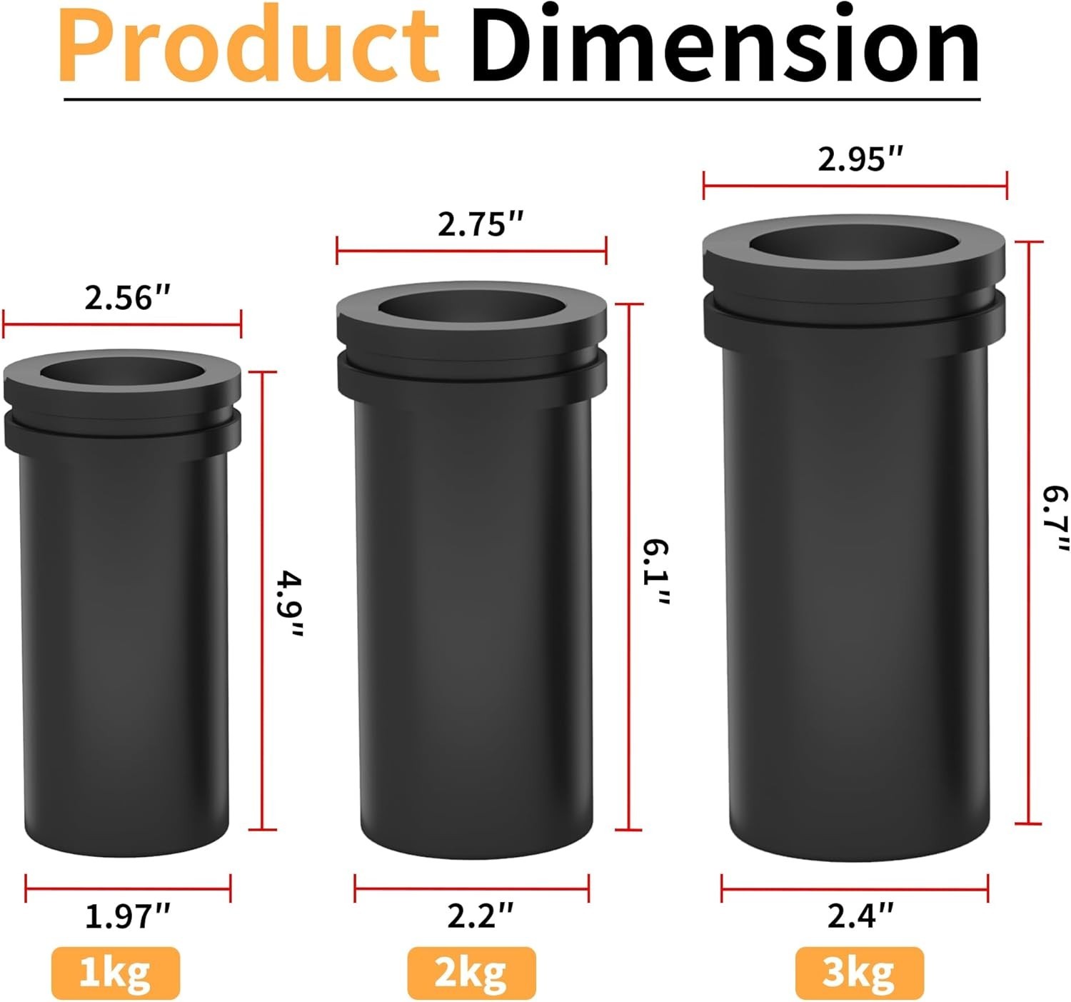 Nelyrho High Purity Graphite Crucible, 3kg High-Temperature Resistant Crucibles
