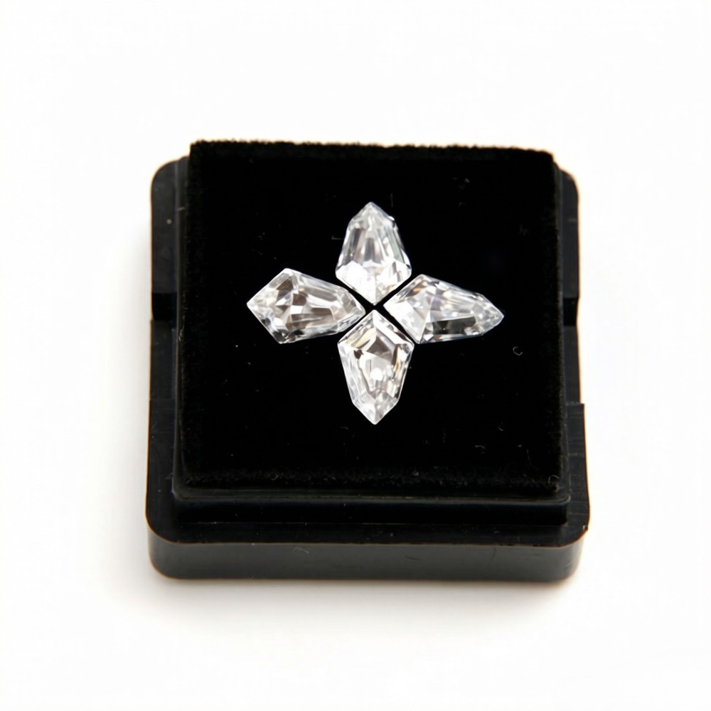 1~2ct VVS1 Moissanite Long Arrow-Shaped Pointed-Corner Hexagonal Cut Loose Stone