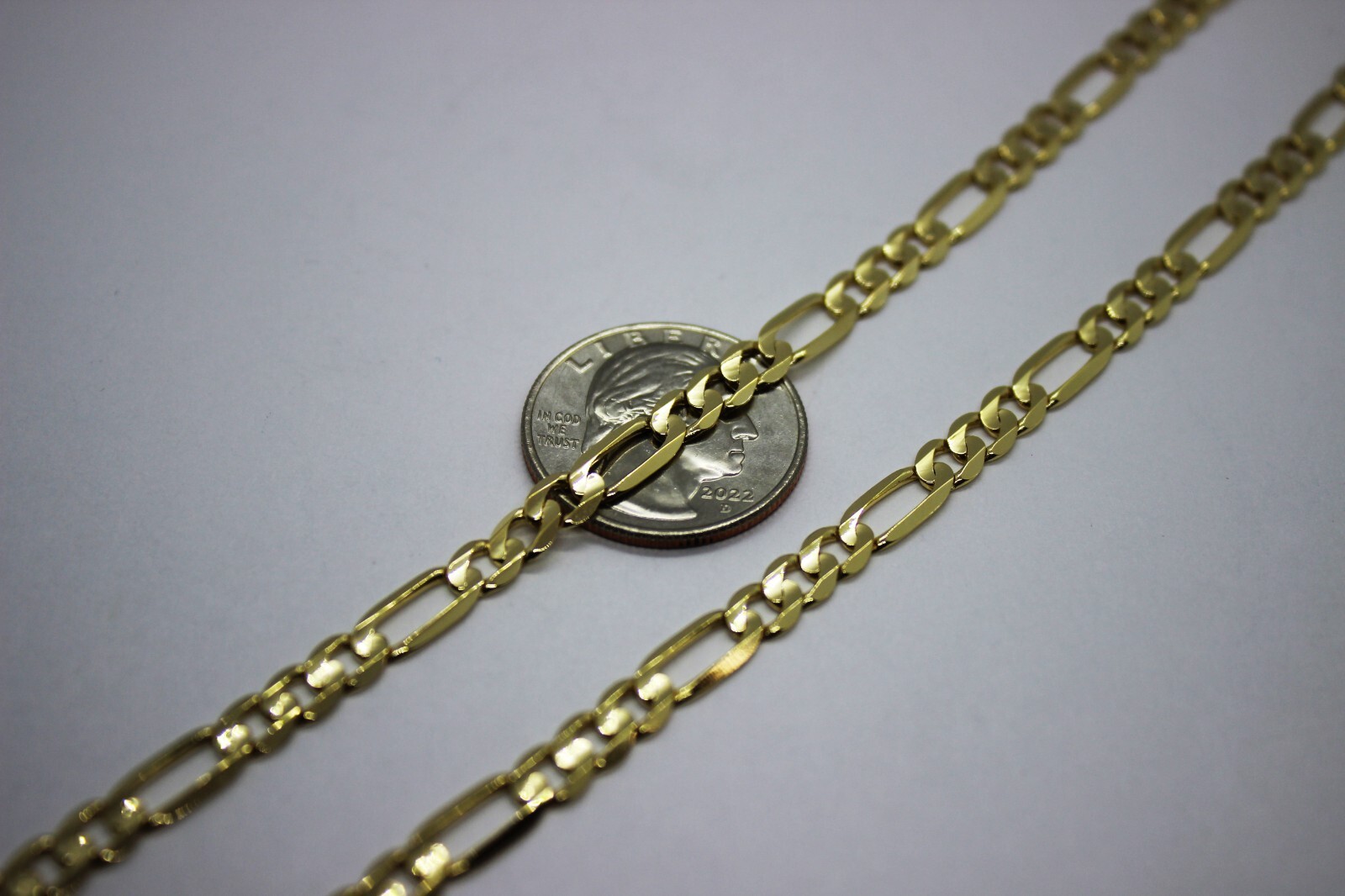 10k Solid Yellow Gold Figaro Necklace Chain Bracelet 3mm – 10.2mm 7″ – 30″