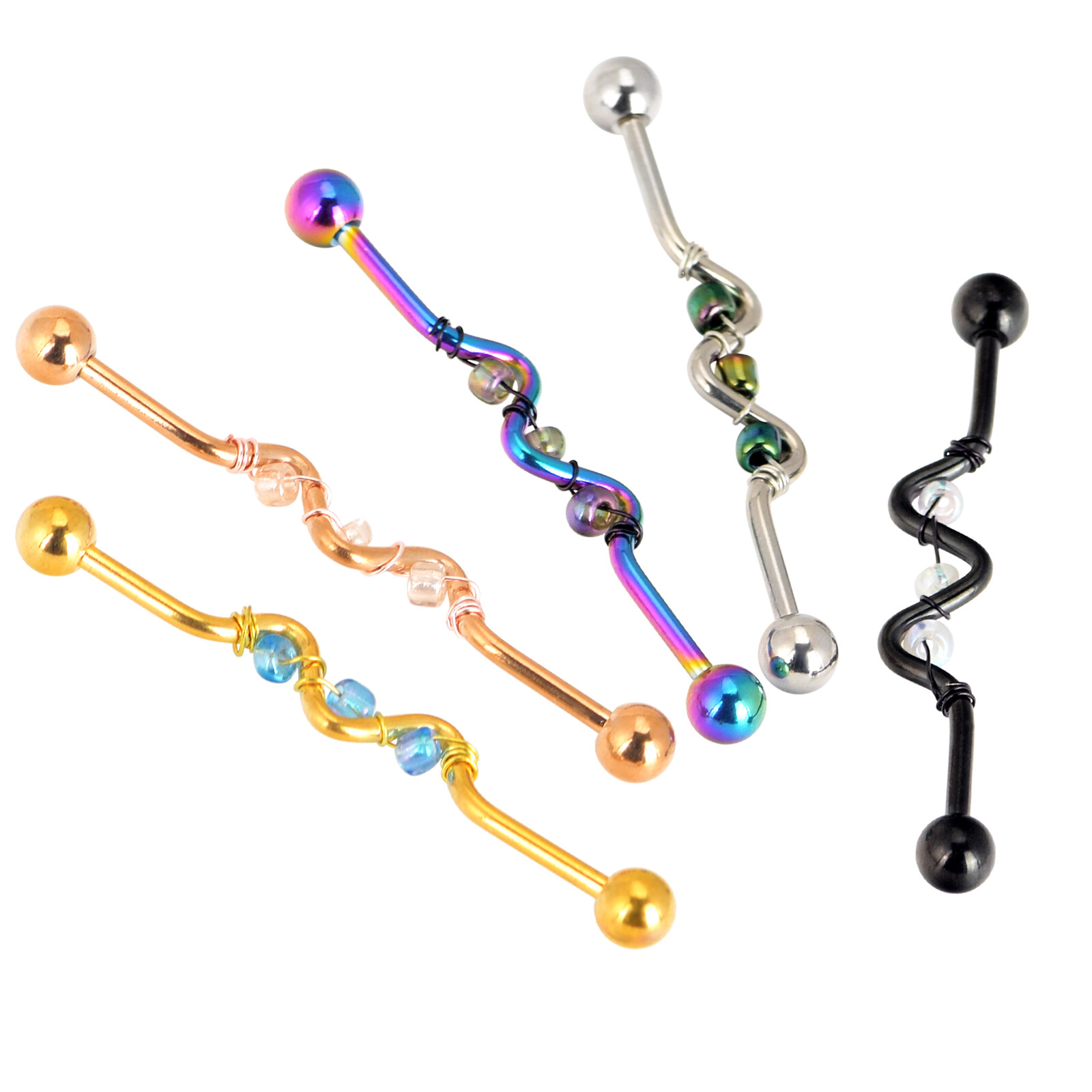 14G Stainless Steel Industrial Barbell Earring Cartilage Piercing Jewelry – ONE
