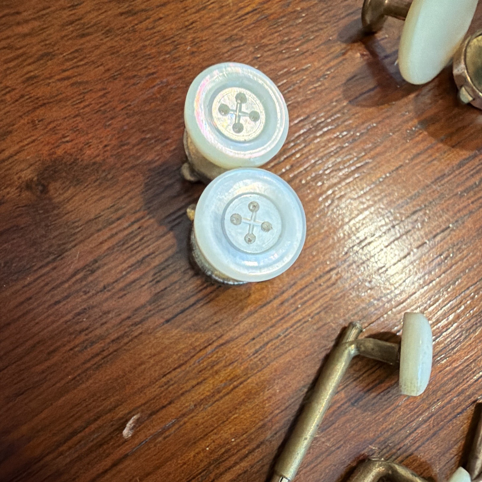 Vintage Mother of Pearl Shirt Studs Collar Pins Lot – Tuxedo Formal Wear Repair