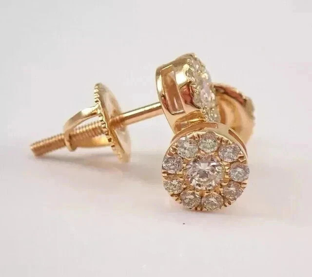 Men’s Engagement Stud Earrings Round Cut Simulated Siamond 925 Starling Silver