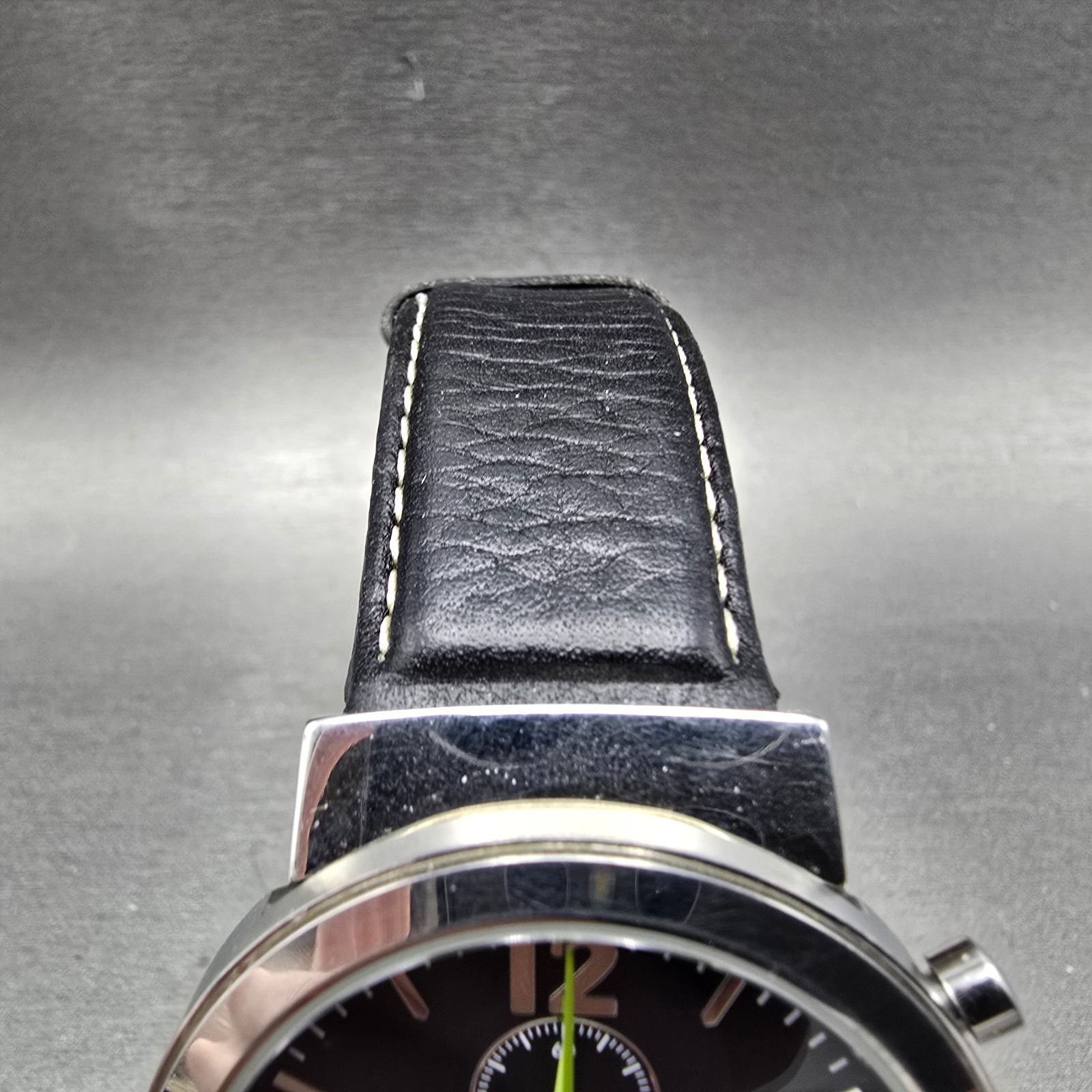 Mercedes Benz Chronograph Watch Men 42mm Black Dial Steel Date Round New Battery