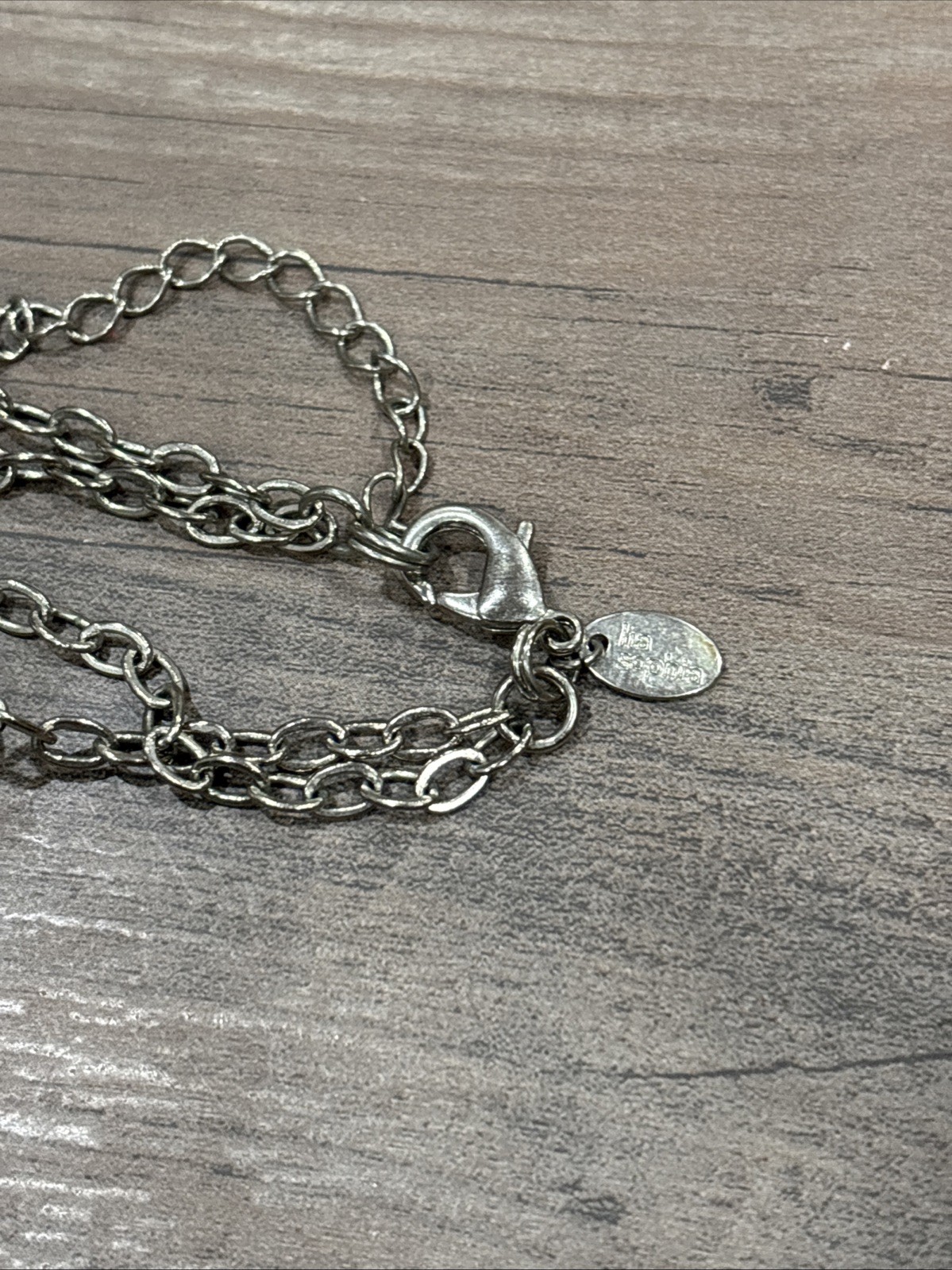 NECKLACE Lia Sophia Shades of Blue/ Purple/Silver Round Beads on Silver Chain