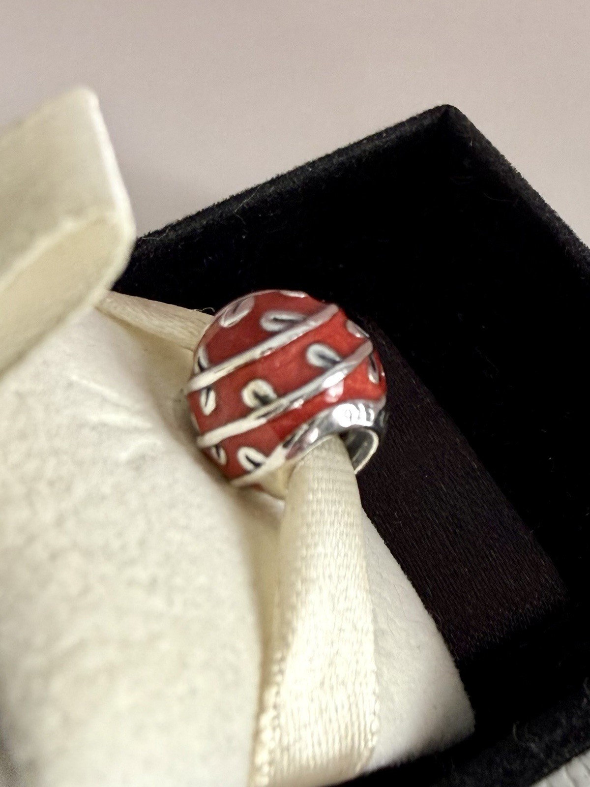 PANDORA STERLING SILVER RED VINES ENAMEL CHARM #790525EN17 AUTHENTIC RETIRED