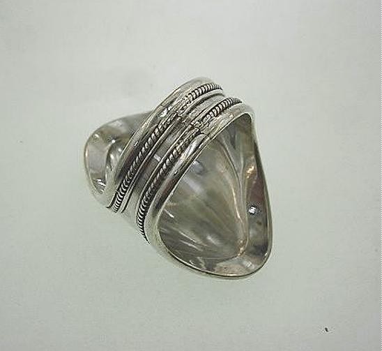 Genuine Hand Crafted Nepal Himalayan Tibetan Domed Sterling Silver Filagree Ring