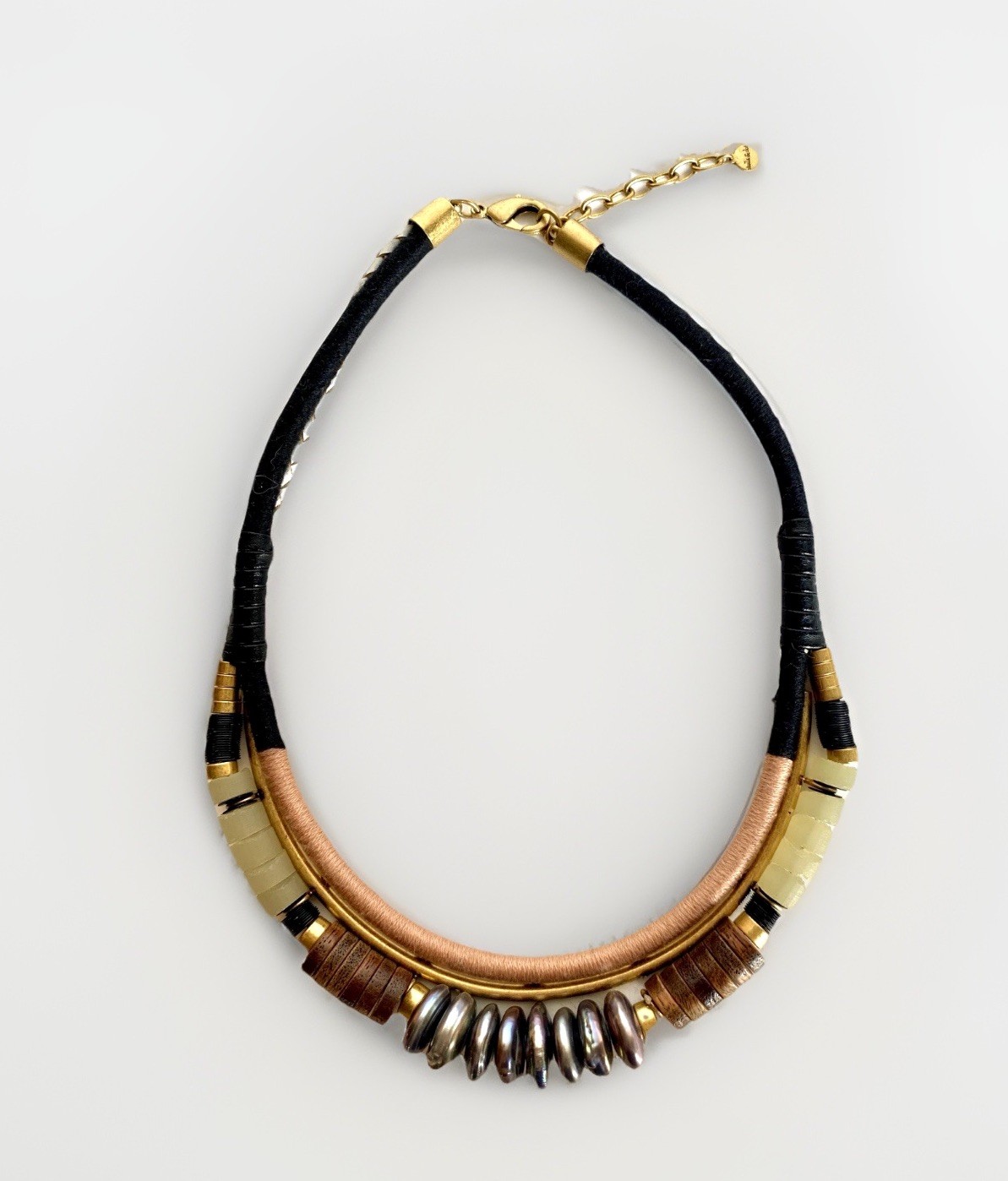 Adjustable Stella & Dot Alay Statement Wrapped Cord Necklace 17-1/2″ to 19-1/2″