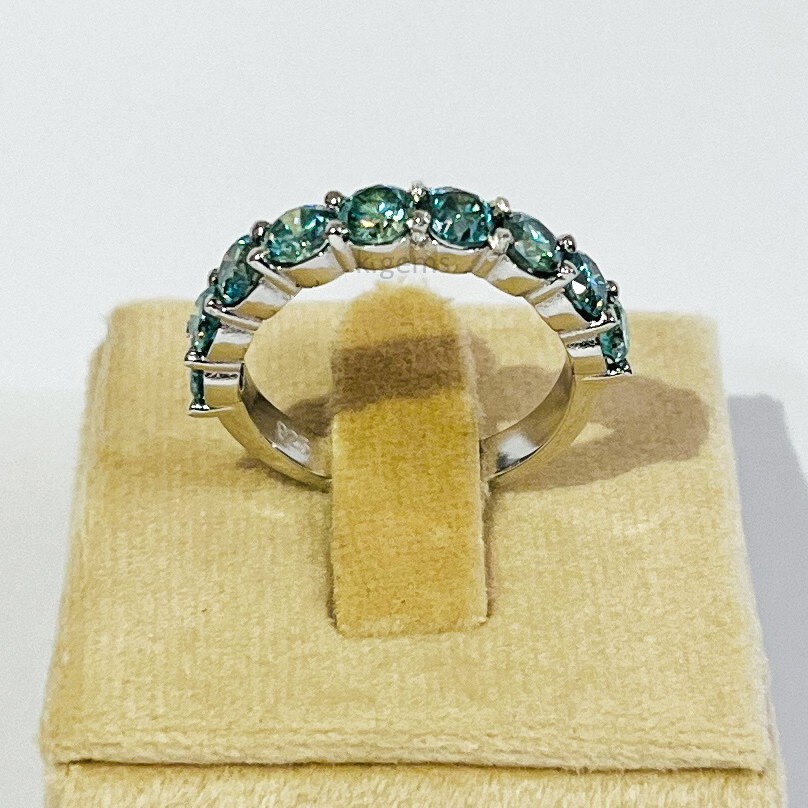 3 Ct Blue Treated Diamond Band Great Shine & Luster VVS1 Certified Wedding Band