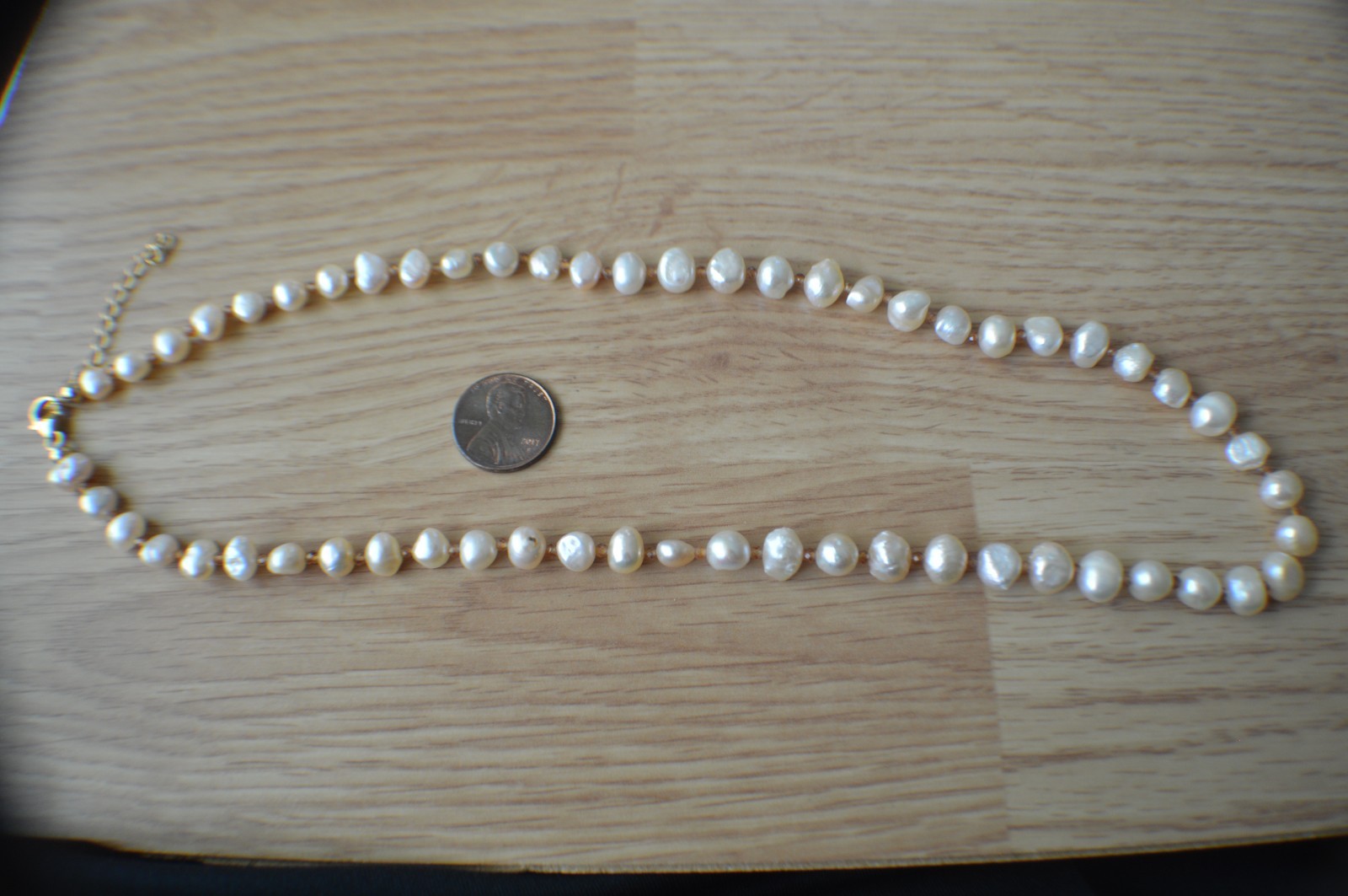 20.00ct Peach Freshwater Pearl 18″ Necklace 18k YG Plated over Fine Silver