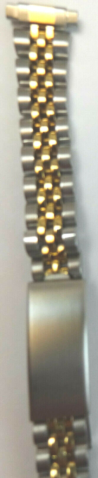 New Womens Speidel Stainless Steel 10-13mm 2 Tone Watch Band 6 1/4″ Long Trifold