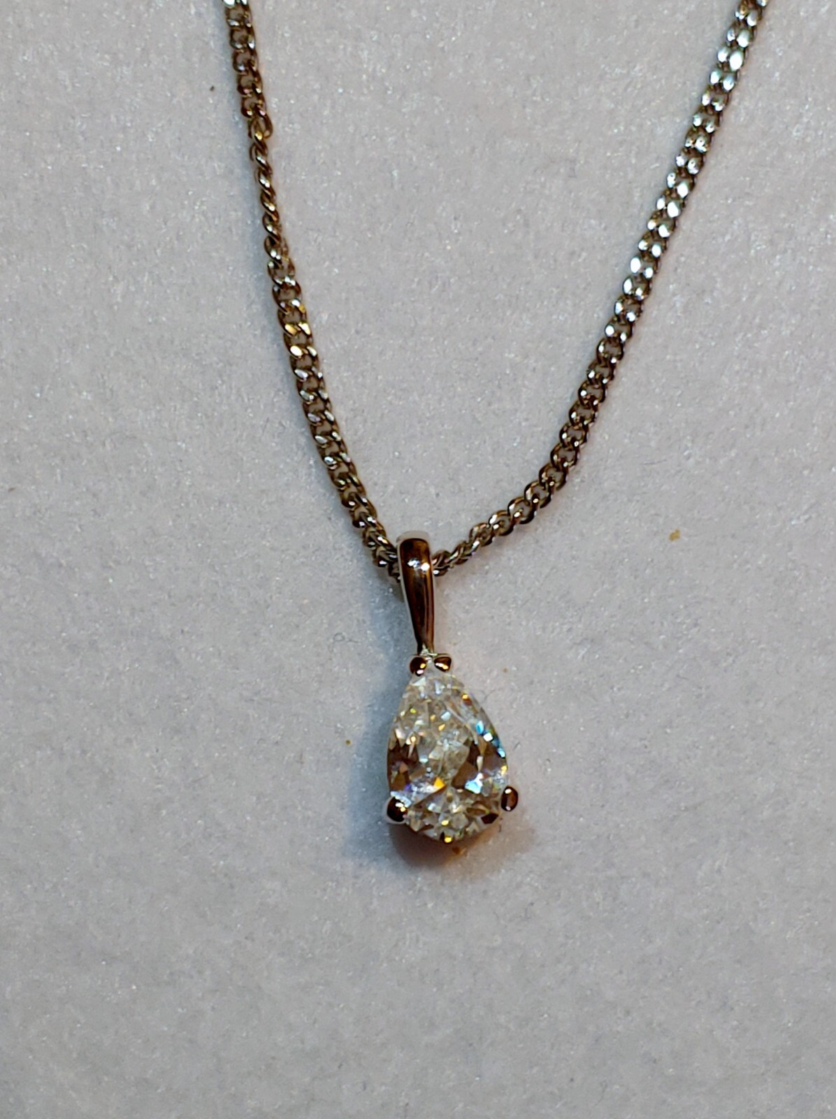 D’Orlan – Necklace / 1/2 in Long Pendant with Swarovski Crystal – 15 in Chain