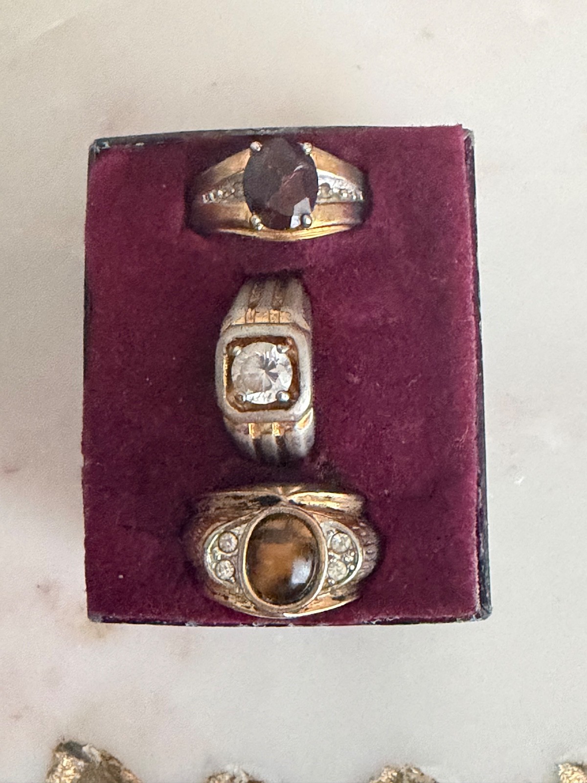 vintage mens rings, sizing varies from 11-12,